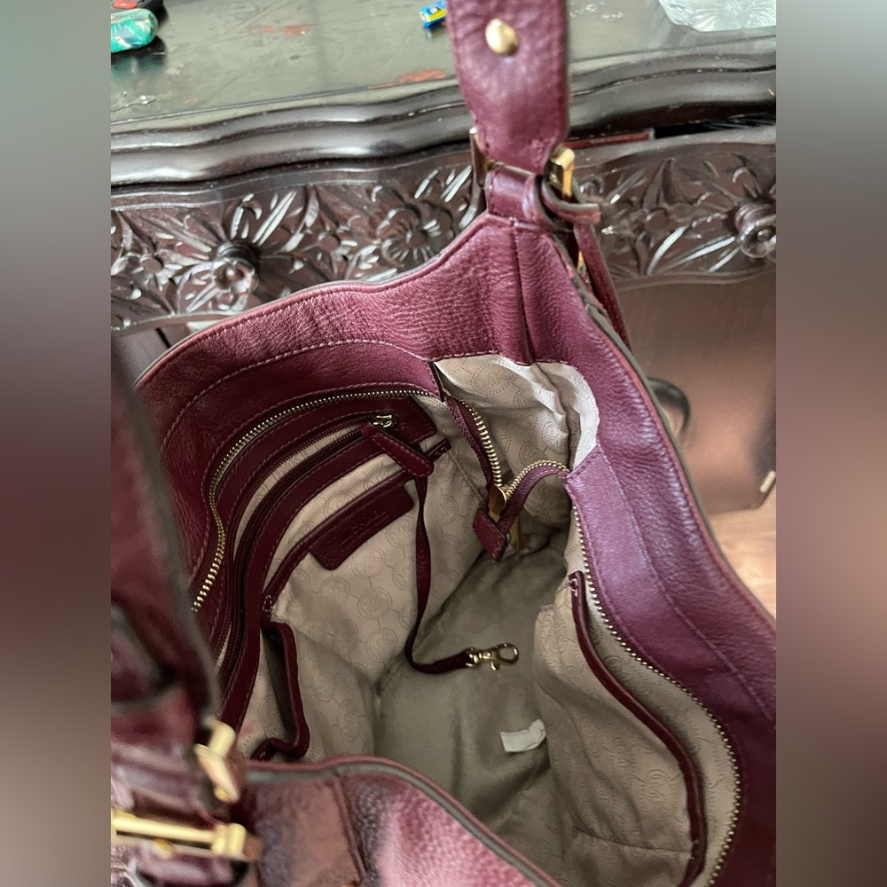 Michael Kors Burgundy Leather Shoulder Bag - Picture 5 of 8